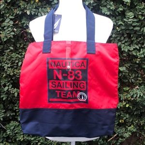 Nautica Red colored roll-up tote bag 39x41